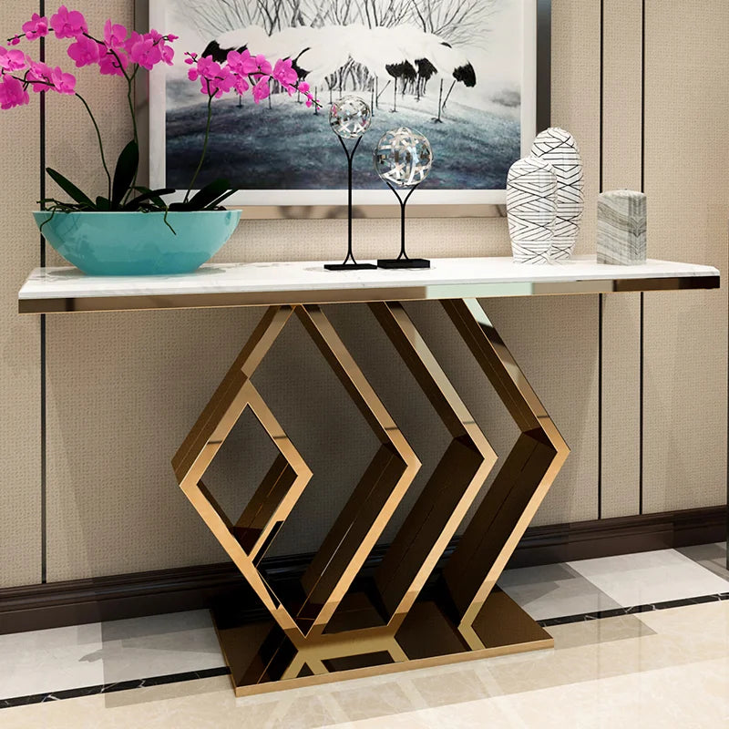 Light Luxury Modern USA Customized Style Marble Console Table Home Furniture for Porch Lobby Corridor Living Room for Villas