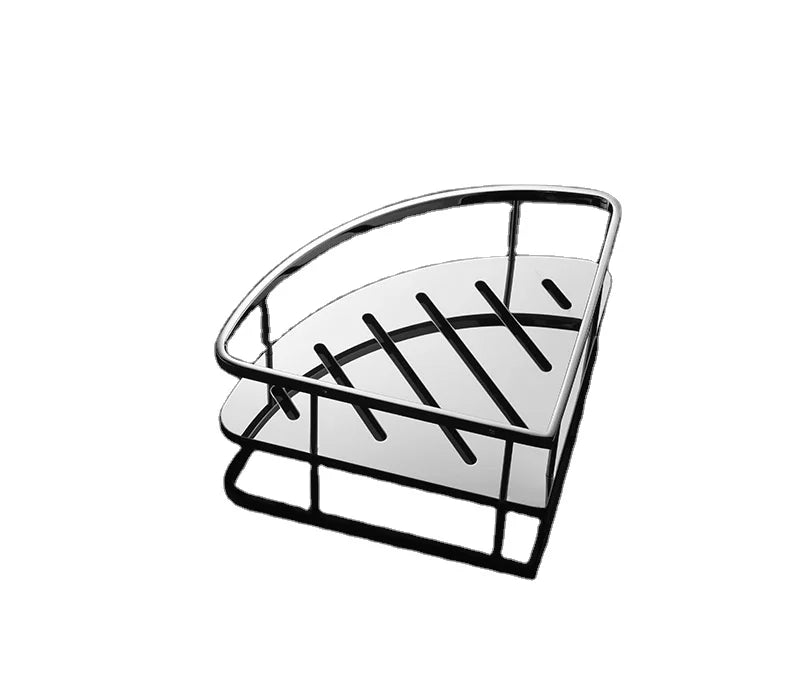 Modern Eco-Friendly Wall Mounted Corner Shower Shelf with Chrome Finish Stainless Steel Bathroom Hanging Storage Rack