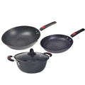 2022 New Style Iron Pot Three-piece Set Non-stick Pot Gift Box Set Frying Pan Frying Pan Cookware Set