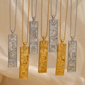 Hot Selling Stainless Steel 18K Gold Plated Geometric 12 Constellations Square Pendant Necklace Jewelry Wholesale