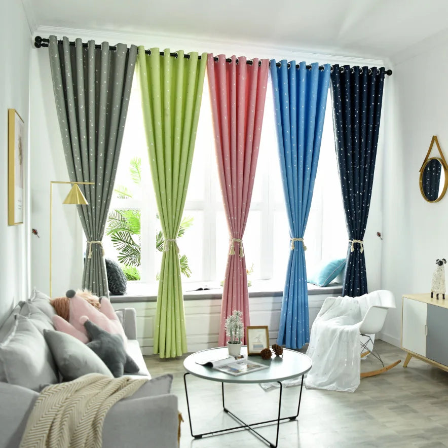 Hot Sale High Quality Customized Printing Bronzing Solid Color Window Drapes Room Blackout Curtains