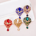 Hot Sale Colorful Gemstone Glass Pendant Brooch Shining Rhinestone Crystal Water Drop Brooches