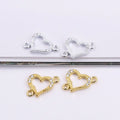 12mm Dainty 925 Sterling Silver CZ Micro Setting Pave Heart Connector for Jewelry Making