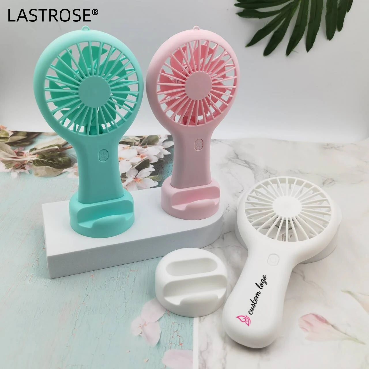 Private Label Mini Lash Fan USB Fan Rechargeable Hand Held Portable Fan With Phone Holder
