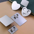 Nail Art Cosmetic Square Finger Mixing Palette Paint Manicure Painting Tool Stainless Steel Mini Foundation Make-up Palette