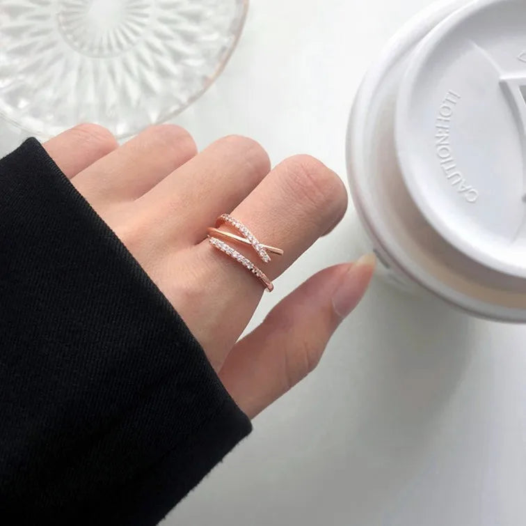 Wholesale Stocked Adjustable Rhinestone Ring Jewelry