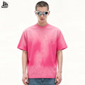 Custom Men's Vintage Wash Oversized T-Shirt O-Neck Distressed with Fade Color