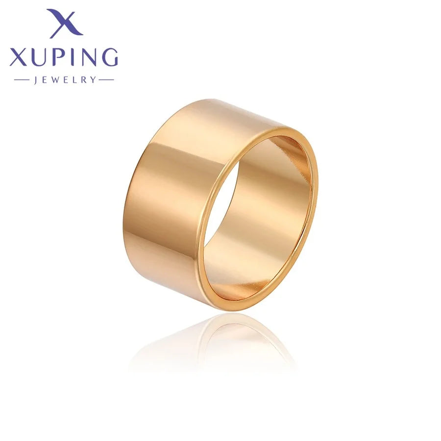 16298 Xuping Jewelry Wholesale Fashion 18k Gold Color Plated Copper Chunky Wide Men Plain Ring