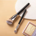 Private Label Black Angular Face Contour Brush Soft Fiber Blush Powder Liquid Foundation Concealer Cream Blender Tool Makeup