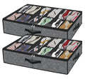 Bed Bottom Shoe Storage Box Transparent Packing Shoe Box Foldable Non-woven Plaid Storage Bag