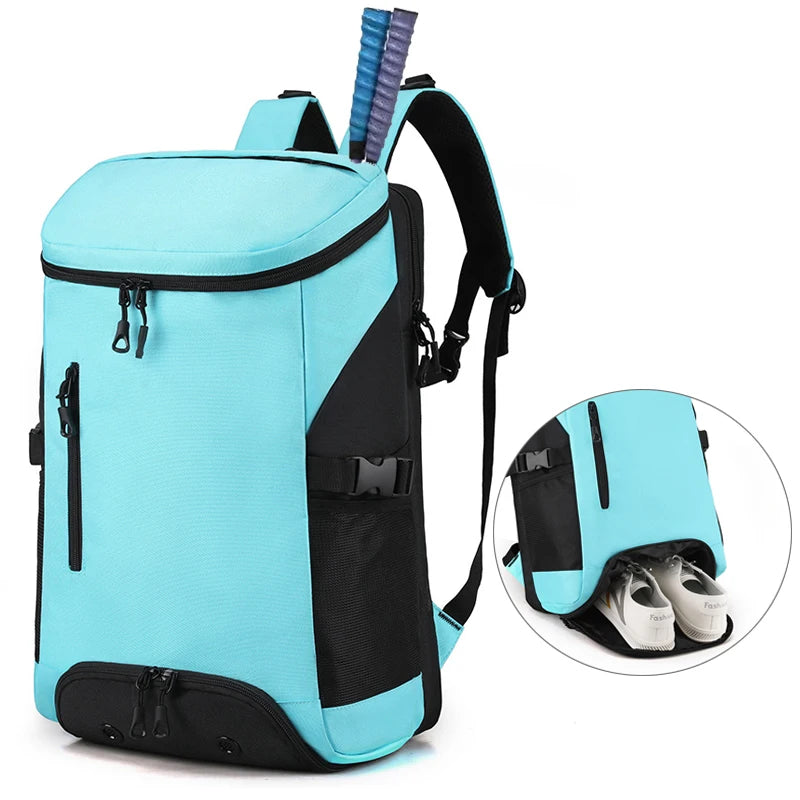 Custom Outdoor Racket Badminton Kit Gym Casual Sport Travel Teenager Bag Shoes Compartment Waterproof Nylon Lining Zipper
