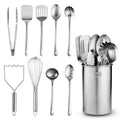 Stainless-Steel Kitchen Utensil Set - 10-piece Premium Nonstick & Heat Resistant Kitchen Gadgets