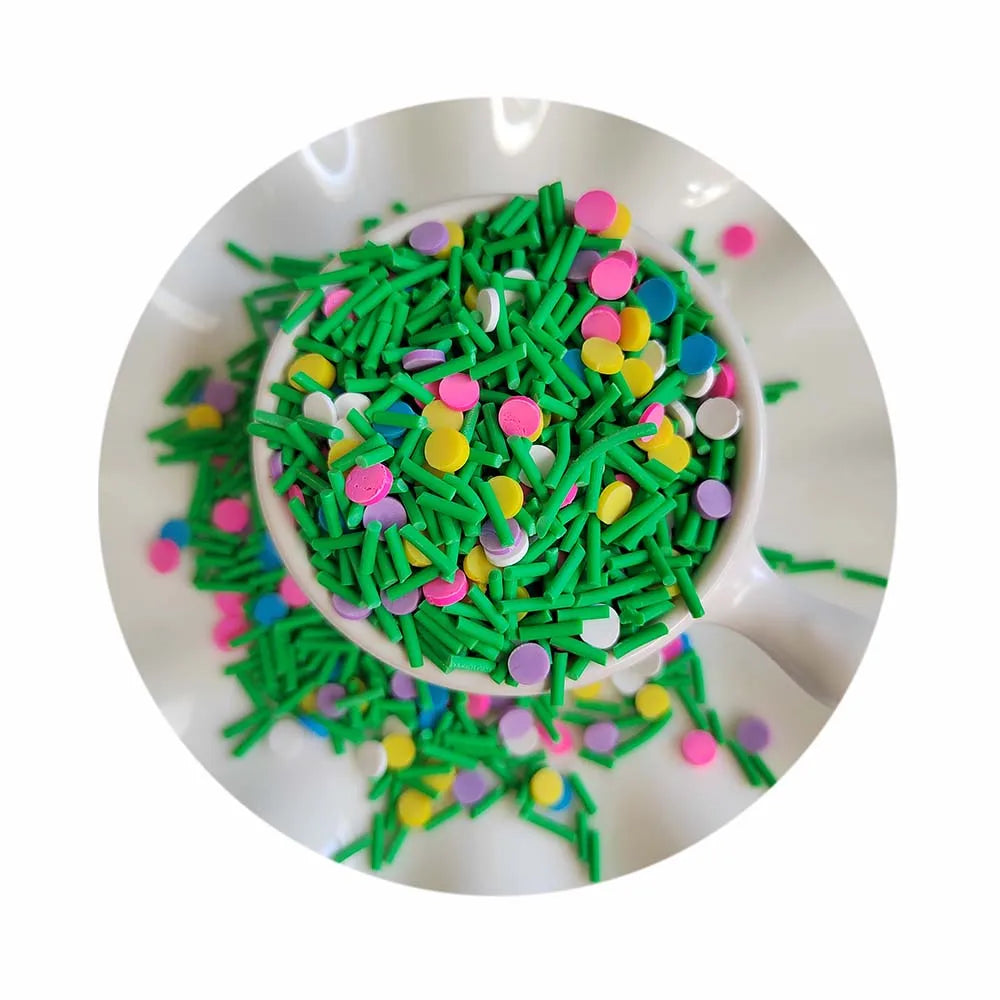 1kg Green Polymer Small Bars Stick Colorful Round Slices Mini Soft Clay Girls Creative Crafts DIY Kits Handmade Toys