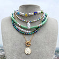 Jiingcan Crystal Fashion Women Bohamien Beaded Choker Necklaces Handmade Different Pearl Beads Necklace