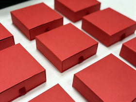 Customized Red Paper Drawer Jewelry Box Use to Ring Earring Pendant Necklace Bangle Wholesale