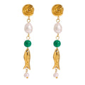 N&S European American High-Grade 18K Stainless Steel Pearl Stud Earrings Luxury Light Do Not Fade Cross-Border Jewelry