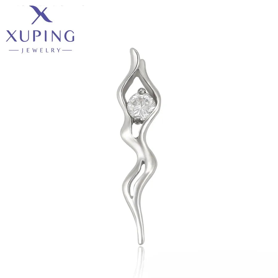 35276 XUPING JEWELRY Stainless Steel Jewelry Elegant Neutral Crystal Custom Fashion Jewelry Pendants Charms