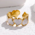 Factory Direct Enamel Loving Heart Stainless Steel Open Ring for Women
