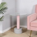 Scandinavian Style Cement Sofa Side Table Home Furniture Living Room Nordic Glass Round Coffee Table
