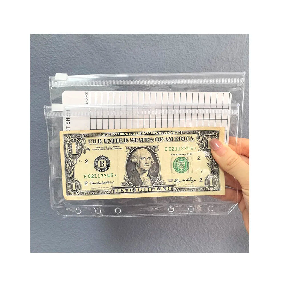 Spot Wholesale Waterproof Thickened Clear Pvc Pouch A6 Pvc Cash Envelopes Zipper Bag Organizer With Pockets