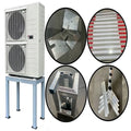 Customizable Aluminum HVAC Outdoor Unit Support System Complete Kit with Brackets Rails & Reinforcement Plates