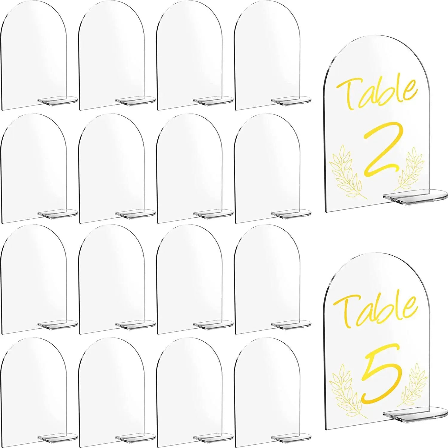 DIY Clear Arch Acrylic Table Sign With Base Blank Acrylic Sheet Wedding Table Numbers Stand Holder Arched Signs
