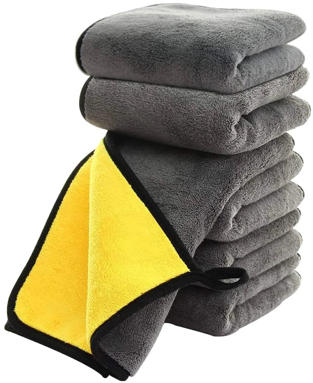 Factory Customized Microfiber Car Wash Towel for Dry Towels Micro Fiber Single Loop Grey Color Absorbent Custom Print Logo