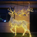 New Arrival Outdoor Life Size Custom Garden Decoration Christmas LED Colorful Stainless Steel Wire Animal Sculpture