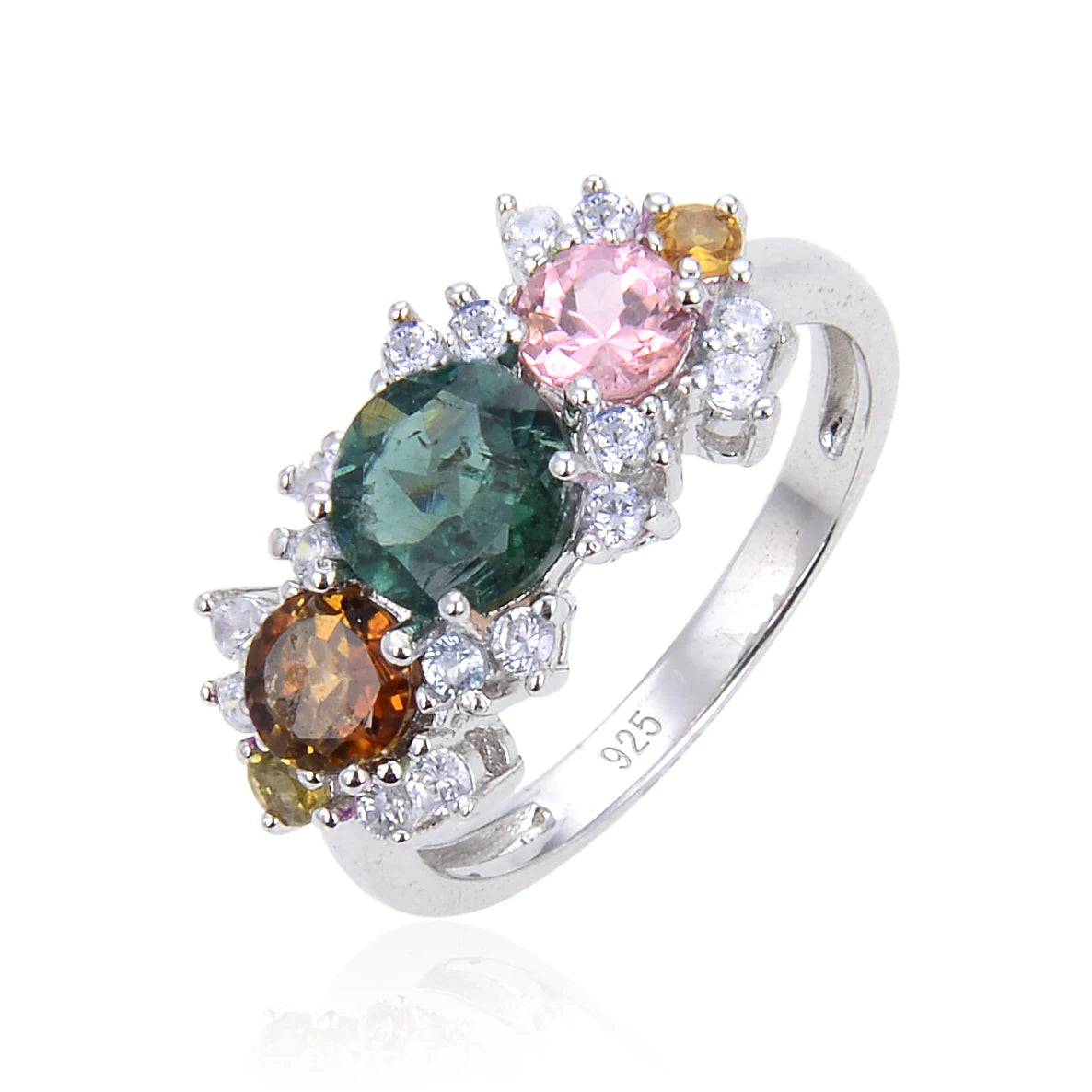 Abiding New Arrival Antique Popular 925 Sterling Silver Natural Tourmaline Ring for Women