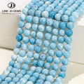 JD Wholesale Blue Larimar Stone Beads 6/8/10/12mm Dyed Color Round Loose Spacer Beads for Jewelry Making Natural Gemstones