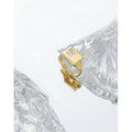 S925 Sterling Silver Geometric Square Zircon Signet Ring Minimalist Fine Jewelry Western Style Adjustable