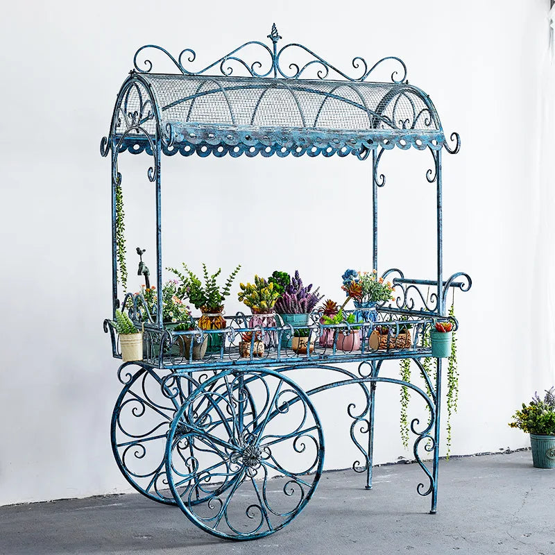 Q173 New Design Metal Wrought Iron Flower Frame Rack Florist Display Wedding Yard Garden Decoration Flower Stand Iron Decoration