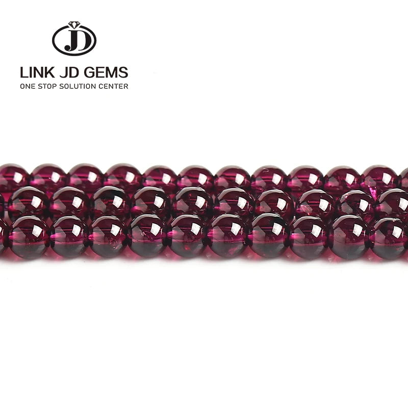 JD Wholesale AAAAA Natural Purple Garnet Beads 4MM Round Loose Beads for Jewelry Making Diy Bracelet Necklace Women Gifts 15''