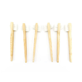 Eco Friendly Bamboo Orthodontic Denture Brush False Teeth Brush Double Sided Toothbrush