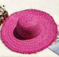 Wholesale Women Summer Sun Hat with Large Brim Ladies Raffia Straw Hat Fringe Big Beach Hats for Holiday Sombrero