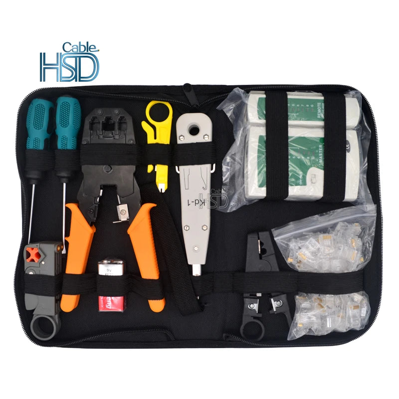 Monoprice 10 1 Network Tool Kit Handheld Ethernet Lan Rj45 Network Installation Crimping Combination Repair Kit Network Cables