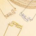 Personalized Jewelry Stainless Steel Island Vacation Coconut Tree Name Letter Pendant Necklaces for Women