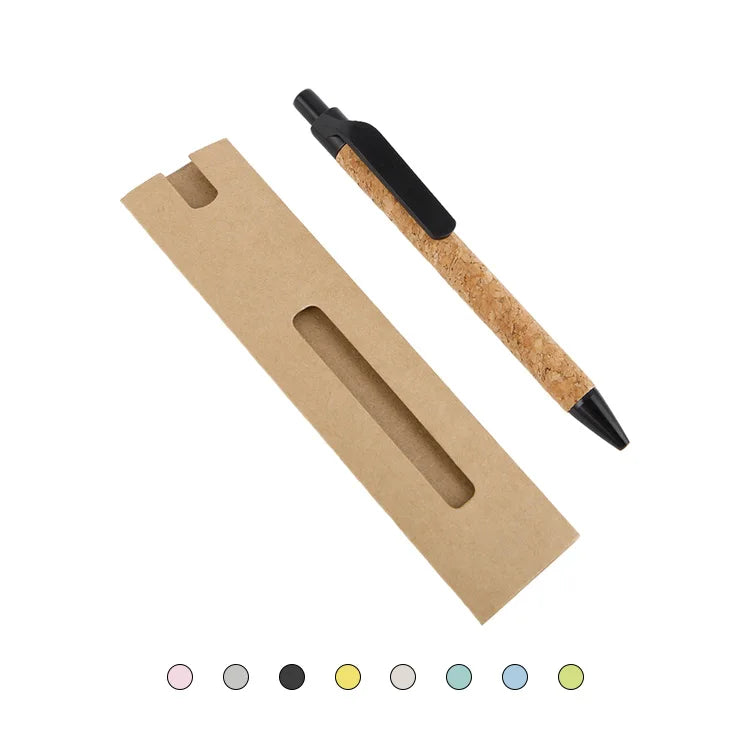 2025 Wheat Straw Ball Pen Eco-friendly Small Round Wheat Straw and Cork Ballpoint Pen for Sale