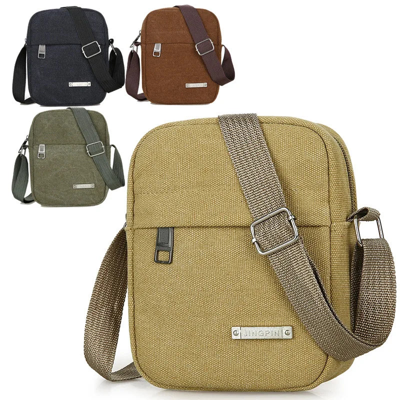 Travel Handbags Outdoor Shoulder Messenger Bag Men's Bag Small Backpack Canvas Mobile Phone Package
