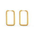 Chris April in Stock 316L Stainless Steel Minimalist Geometric Rectangular Hoop Earrings