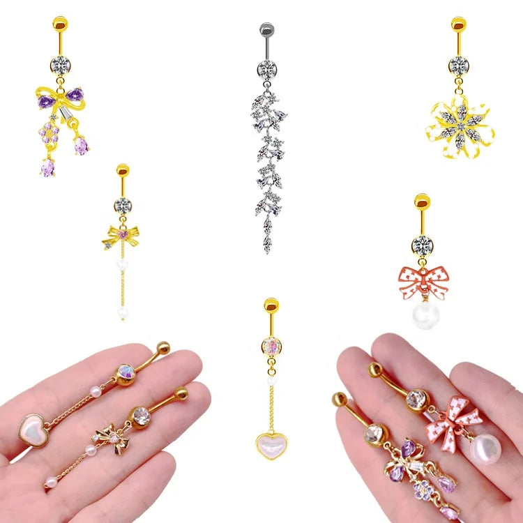 Gaby New Design Custom Stainless Steel Belly Button Ring Surgical Steel Navel Piercing Jewelry for Women for Wedding or Gift