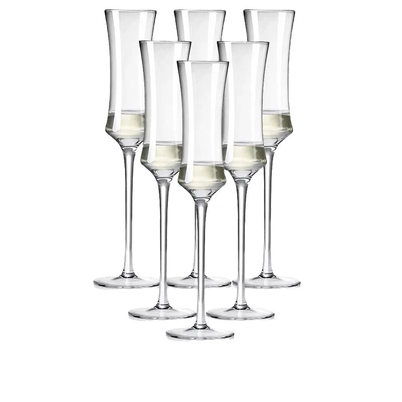 200ML Handmade Crystal Glass Small Waists Shaped Champagne Flutes Glass