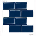Brick Style Dark Blue  Vinyl Wall Tiles Waterproof  Home Decor  for Backsplash Kitchen Bathroom Living Room