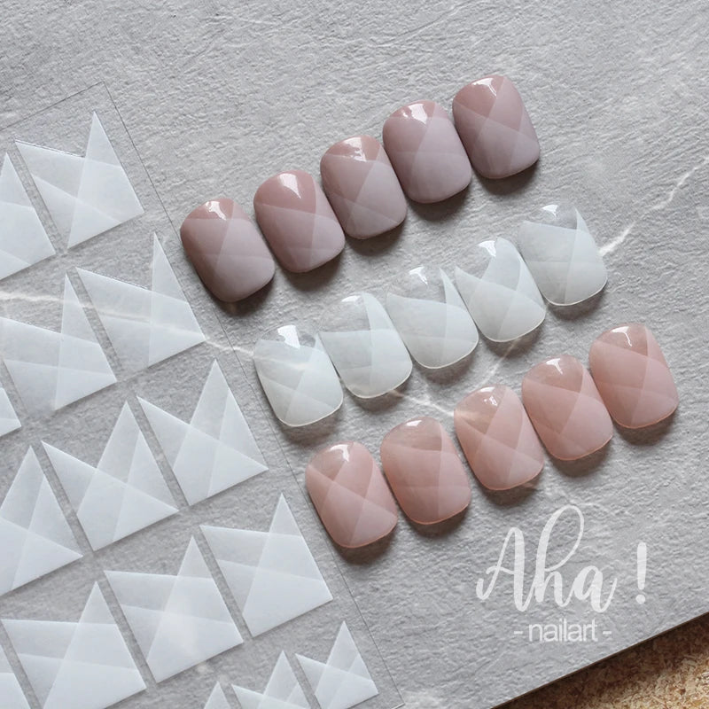 Nail Stickers AHA Series Adhesive Sticker New Dream White &black Rose Geometry 2d Nail Sticker Decoration