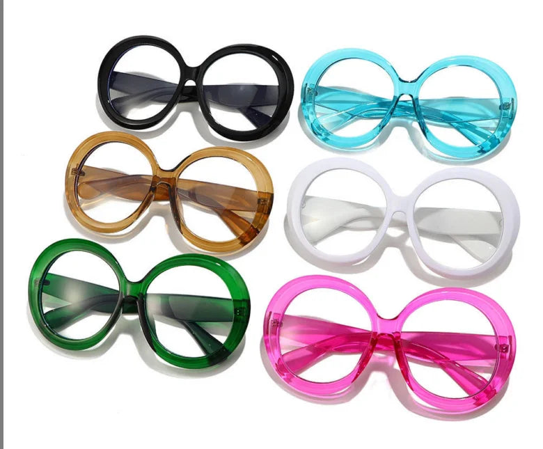 36550 Oversized Round Transparent Eyeglass Frames for Women Trendy Computer Optical Clear Eyewear 2023