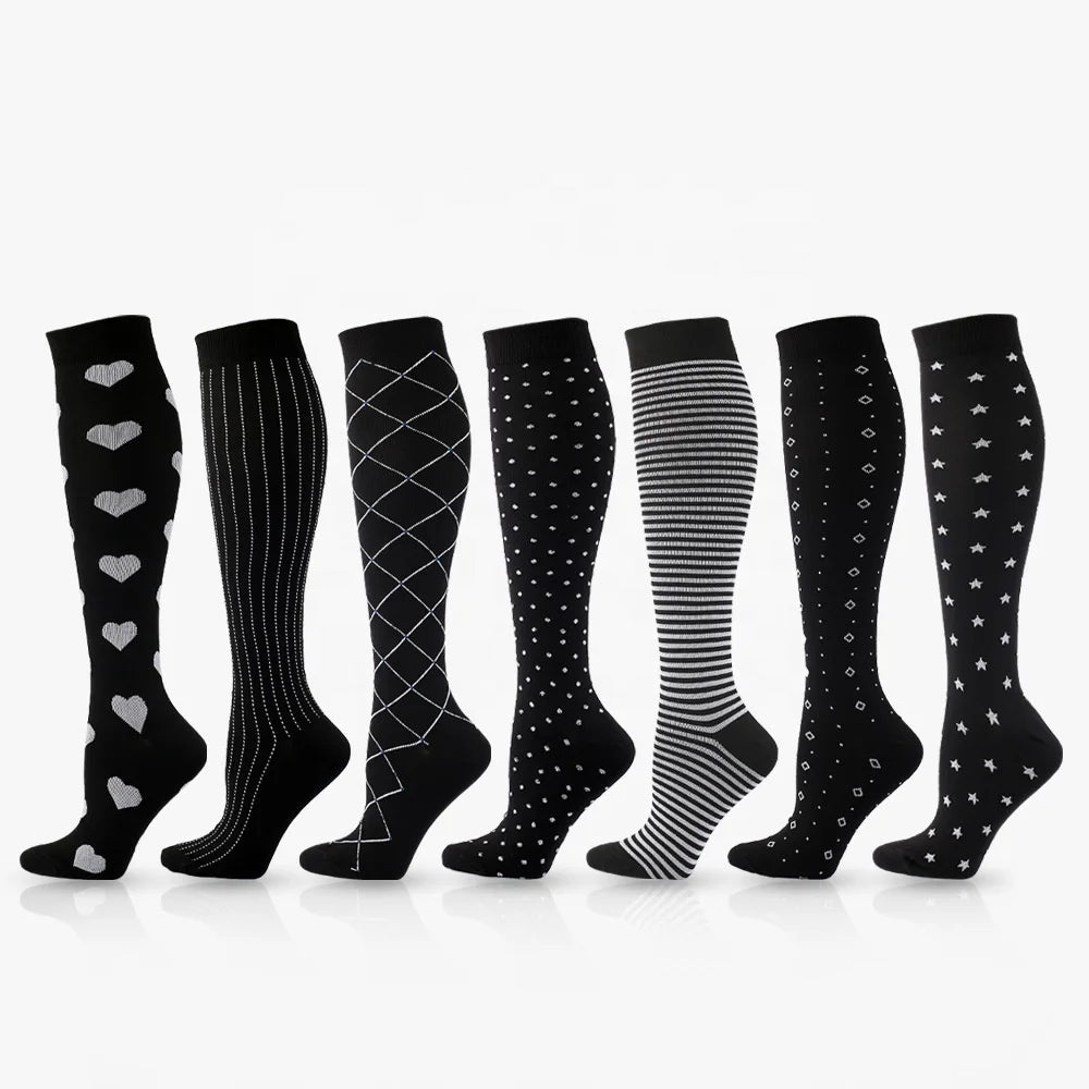 Melenlt Compression Socks European and American  Outdoor Sports Socks Compression Socks Wish New Style Black and