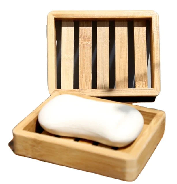 Handmade Wood Bamboo Soap Dish Tray Case Bathroom Clean Shower Holder Portable Bathroom Shower Soap Storage Rack Supplies