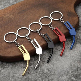 Metal Oil Gun Modeling Personality Key Chains Wholesale Car Modified Car Parts Other Keychain Accessories Fashion Keyfob KeyRing