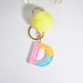 Factory Price English Alphabet Crystal Key Chains Women Metal Keychains Pendant Key Ring Resin Key Holder for Bag Accessory