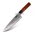 KEENHOPE 8 Inch Kitchen Knife Set 3-Layers Sanmai 10Cr15MoV Clad Steel Blade Buffalo Horn USA Desert Ironwood Japanese Handle